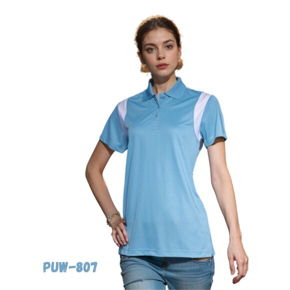 WOMEN'S POLO T-SHIRTS, HIHG QUALITY, WOMEN'S CONTRAST WITH MESH, PREMIUM PERFOR- - Picture 2 of 8